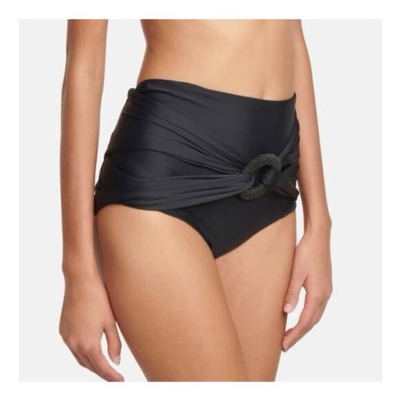 Johanna Ortiz Lejana Medium Coverage Swim Bikini Bottoms After Dark Black XS - Picture 1 of 9